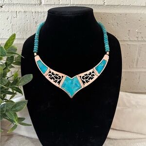 Jay King Turquoise Inlay Copper Sterling Necklace